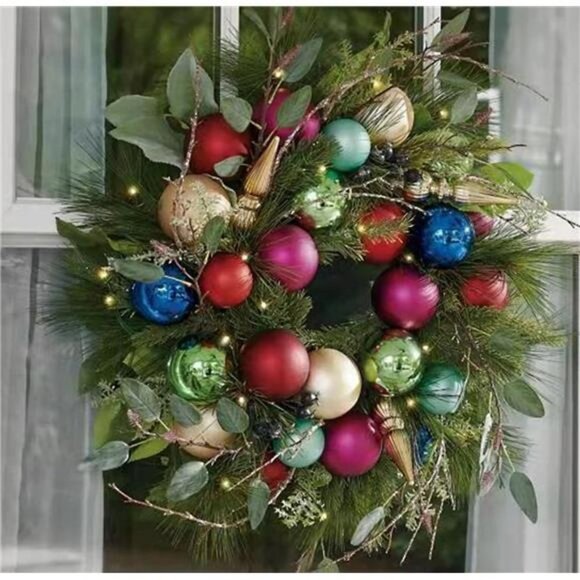 Artificial Christmas Wreaths for Front Door Home Decorations, 15.8 inches - Picture 4 of 4